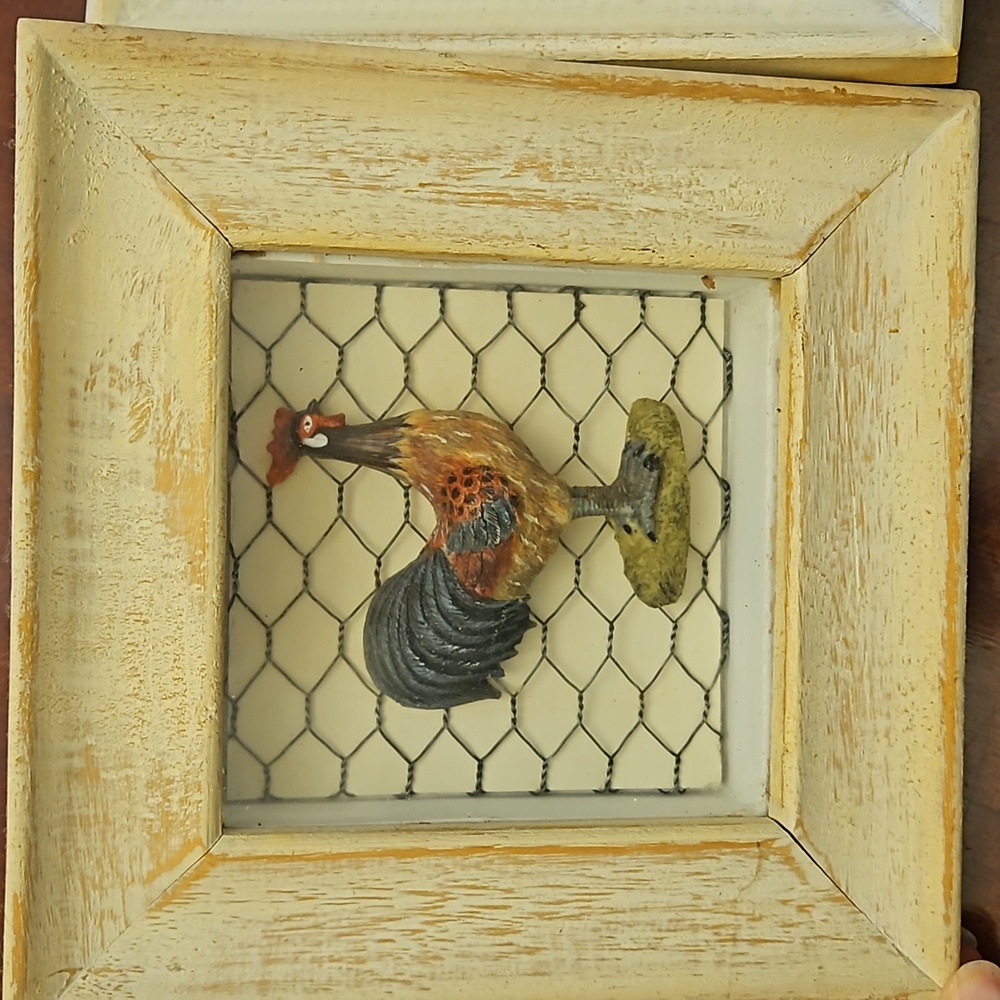 Vintage Farmhouse Chicken Pictures Set of 2